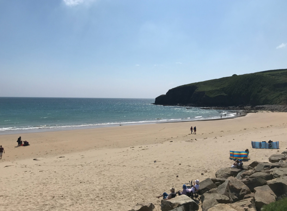 A lovely view of the beach from the quieter Rinsey end, just a short walk from the campsite.